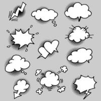 doodle vector of speech bubbles with Halftone shadows. Vector illustration