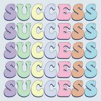 Success text effect. Hand drawn vector illustration for your design.