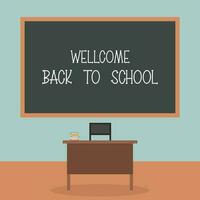 Welcome Back to School A Conceptual Photo with a Blank Blackboard vector