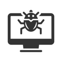 Computer virus icon vector