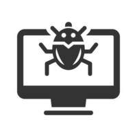 computadora virus icono vector