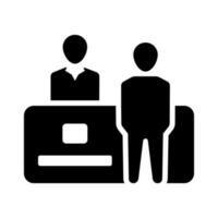 Receptionist desk icon vector