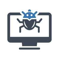 computadora virus icono vector