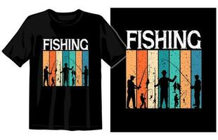 Fishing vintage t shirt design vector, vintage fishing t shirt set graphic illustration vector