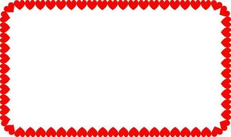 rectangular red hearts frame with copy space vector