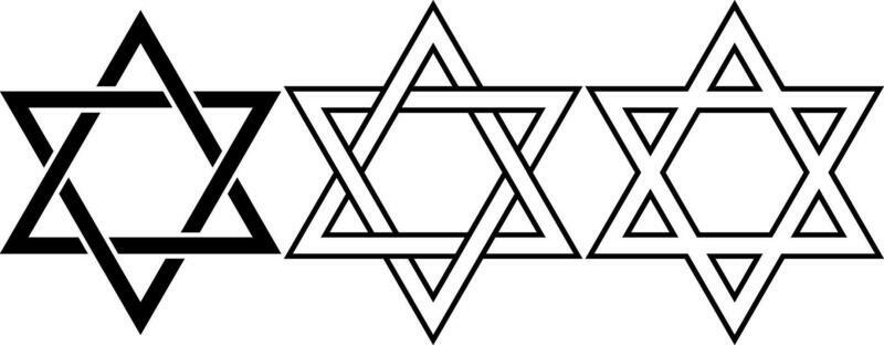 star of david sign set isolated on white background