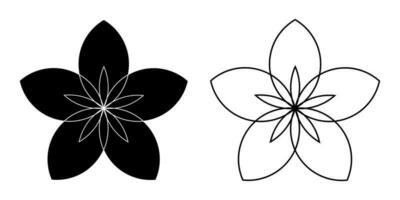 vanilla flower icon set isolated on white background vector