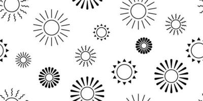 black white sun seamless pattern vector