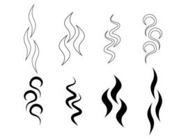 outline silhouette smoke puff icon set vector