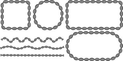 black white dna frame set vector