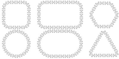 outline stitch brushes frame set vector