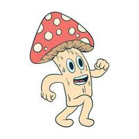 Cute Mushroom Cartoon ,good for graphic design resources, prints, merch, posters, children books, and more. vector