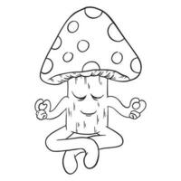 Cute Mushroom Outline Cartoon ,good for graphic design resources, coloring books, prints, posters, children books, and more. vector