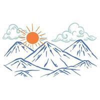 Mountains Outline art ,good for graphic design resources, prints, books cover, coloring books, posters, and more. vector