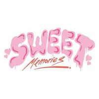 Bubble Handlettering Text Style of Sweet Memories ,good for graphic design resouces, events, posters, tempates, prints, posters, and more. vector