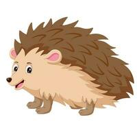 Cute hedgehog cartoon smiling isolated on white background. Vector illustration