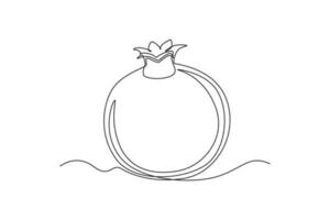 Single one line drawing fruits concept. Continuous line draw design graphic vector illustration.