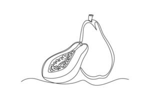 Single one line drawing fruits concept. Continuous line draw design graphic vector illustration.