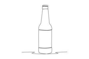 Continuous one line drawing  packaging bottle concept. Single line draw design vector graphic illustration.