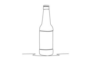 continuo uno línea dibujo embalaje botella concepto. soltero línea dibujar diseño vector gráfico ilustración.