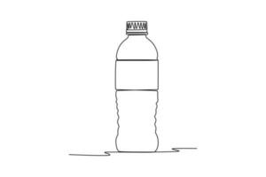 Continuous one line drawing  packaging bottle concept. Single line draw design vector graphic illustration.