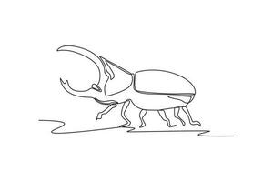 Continuous one line drawing insects concept. Single line draw design vector graphic illustration.