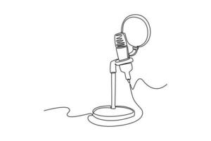 Single one line drawing podcast concept. Continuous line draw design graphic vector illustration.