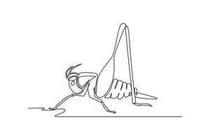 Continuous one line drawing insects concept. Single line draw design vector graphic illustration.