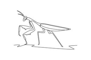 continuo uno línea dibujo insectos concepto. soltero línea dibujar diseño vector gráfico ilustración.