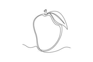 Single one line drawing fruits concept. Continuous line draw design graphic vector illustration.