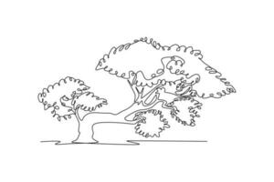 Single one line drawing Forest concept. Continuous line draw design graphic vector illustration.