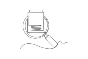 Continuous one line drawing Search web concept. Single line draw design vector graphic illustration.