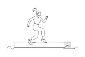 Continuous one line drawing Search web concept. Single line draw design vector graphic illustration.