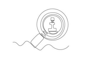 Continuous one line drawing Search web concept. Single line draw design vector graphic illustration.