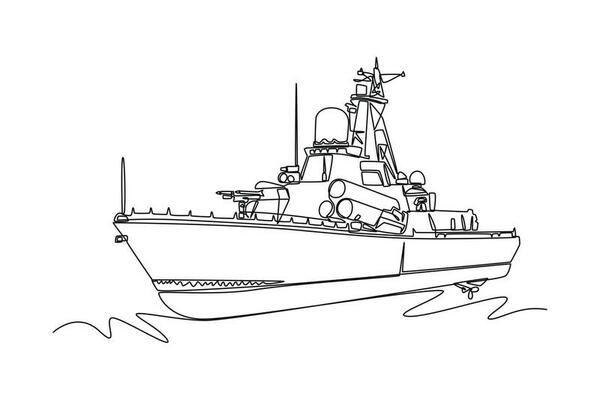 Single one line drawing Army, Air Force and Navy. Military concept. Continuous line draw design graphic vector illustration.