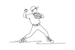 Continuous one line drawing Youth Sports concept. Single line draw design vector graphic illustration.