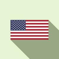 American flag flat vector. Simple vector flag of the United States of America with shadow. USA flag. American flag flat vector style. Pro flag vector.