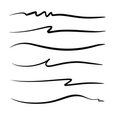 Vector set of hand drawn underline.