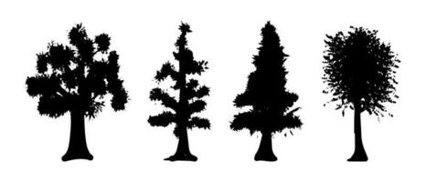 doodle set of hand drawn trees vector