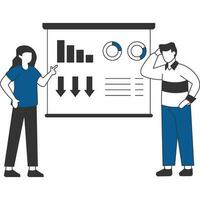 Marketing employee analyzing Market Illustration vector
