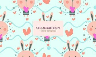 Rabbit animal habitat seamless pattern background vector