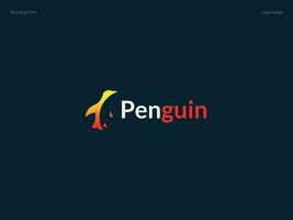 pingüino logo diseño animal logo vector