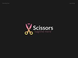 Scissors tie logo design template vector