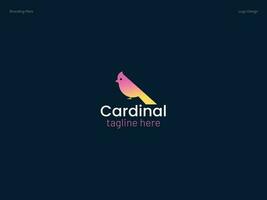 cardenal logo pájaro logo diseño vector