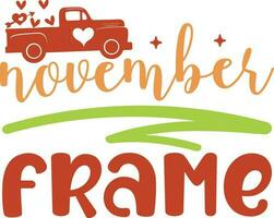 November frame Best SVG Design Quality vector