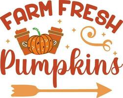 Farm fresh pumpkins vector