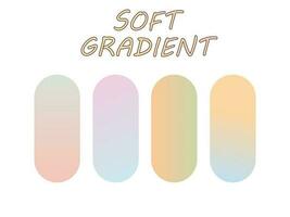 Soft color palette, soft color gradation collection, gradation color palette for design vector