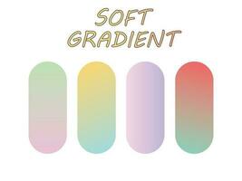 Soft color palette, soft color gradation collection, gradation color palette for design vector