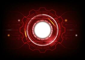 Futuristic technology with cogs and wheels system on red background. Digital technology and engineering vector background