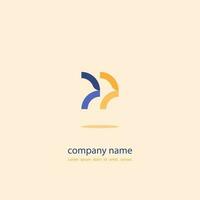 logo icon design letter P twin bird shape blue and orange luxury simple elegant monogram for company eps 10 vector